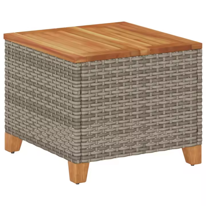 Mesa de Jardín de madera Acacia gris 45x45x37 cm - 1