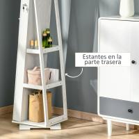 HOMCOM Espejo Joyero de Pie Armario de Joyería Giratorio 360° Organizador de Joyas con Cerradura y Espejo Pequeño Incorporado Carga 20 kg 38x38x160 cm Blanco - details 5