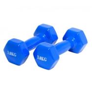 Coshano 2x Mancuernas Pesas de 3kg Suave Ejercicio Musculación Gimnasio Acero Cubierta Vinilo Azul - details 0
