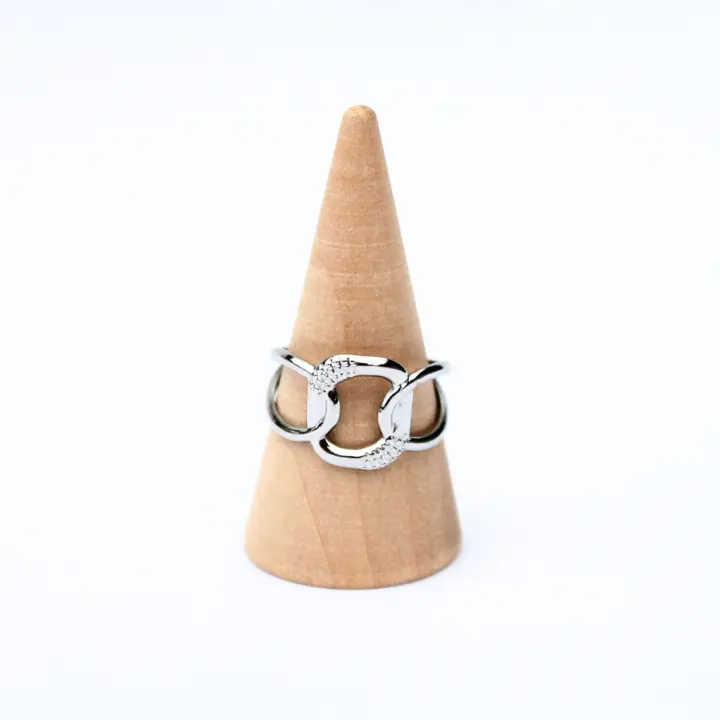 Pacífico - Anillo de Acero Inoxidable Ajustable con Formas Geométricas - Elegancia Moderna - 1