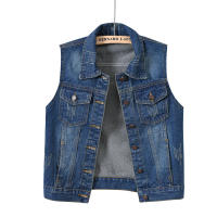 Mens Hooded Denim Vest Casual Vintage Ripped Outerwear Cowboy Gilet - details 1