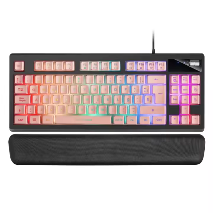 Teclado Gaming Mars Gaming MKAX RGB Rosa - 1