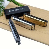 Harmonica Cromática De 10 Agujeros De Metal Para Principiantes Instrumento De Viento Con Estuche Wrap Regalo Adecuado - details 2