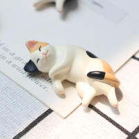 6pcs Figuras De Gato Dormido Kawaii En Resina Miniatura Decoración Para Hogar Y Estudio Mini Figuras De Arte Para El Hogar - details 3