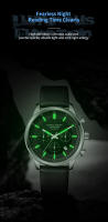 Reloj De Pulsera Masculino Negro 2024 Moda Multifuncional Con Dial De Timing Movimiento De Cuarzo Simulado Reloj Casual Plata Resistente Al Agua Y Shock - details 0