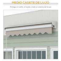 Outsunny Toldo Retráctil Eléctrico o Manual 250x200 cm Toldo Portátil Toldo para Balcón con Mando a Distancia Manivela Manual y Marco de Aluminio para Ventana Puerta Terraza Patio Crema - details 4
