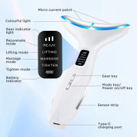 2025 Nuevo instrumento de belleza para el cuello, masajeador de microcorriente EMS para rostro y cuello, iluminación facial, instrumento de belleza para el cuidado de la piel. - details 0