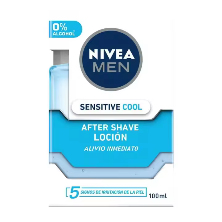Nivea After Shave Loción Sensitive Cool 0% Alcohol 100 Ml - Golpe de Frescor - 1