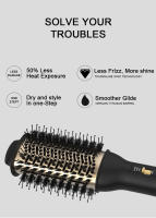 LISAPRO Peine Secador De Pelo Elegante Negro Oro Con Voluminizador Cepillo Para Secar Y Aplanar El Cabello Universal 2.0 Para Adultos - details 7