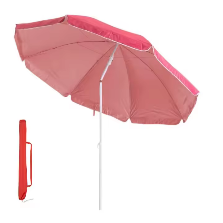 Sombrilla de playa con inclinación ajustable parasol antiviento resistente para patio exteriores terraza jardín 160cm - 1