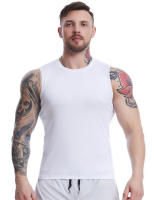 Camiseta De Compresión Para Hombre Vest Top De Gimnasio Y Running Deporte Sin Mangas Secado Rápido Estirable Capa Base Verano - details 4