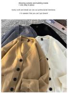 Nueva Cardigan Coreana De Otoño Invierno Para Hombre Estilo Casual Versátil Suéter V-Neck Confeccionado En Poliéster Transpirable Y Cómodo - details 4