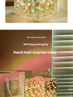 Lámpara De Mesa LED 3D Nube Tulipán DIY Luz Nocturna Flor Espejo Cubo Decoración Para Dormitorio Material De Vidrio - details 8