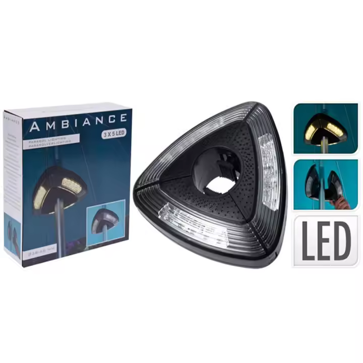 Luz parasol 19 cm 3x5 leds 38/48 mm pilas - 1