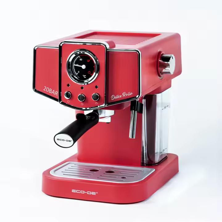 Eco-De Cafetera Espresso Delice Noir, 20 Bares de Presión, Vaporizador Orientable, Depósito de 1.5 litros, Mono/Doble dosis, Manómetro con Temperatura ECO-419 DN Eco-De - 1