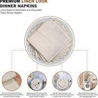 6 Piezas De Toallas De Comedor De Lino Y Algodón Flax Natural Con Esquinas Mitrales Para Boda Toallas De Comedor De Tela Natural - details 2