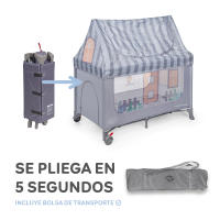 ms Home - Cuna De Viaje simulación Casa para Bebe 3 Piezas 120 X 60, Incluido Colchóncito Y Bolsa De Transporte, De 6 Meses hasta 15 Kg, Plegado Y Montaje Fácil, Estructura Ligera Y Muy Estable - details 2