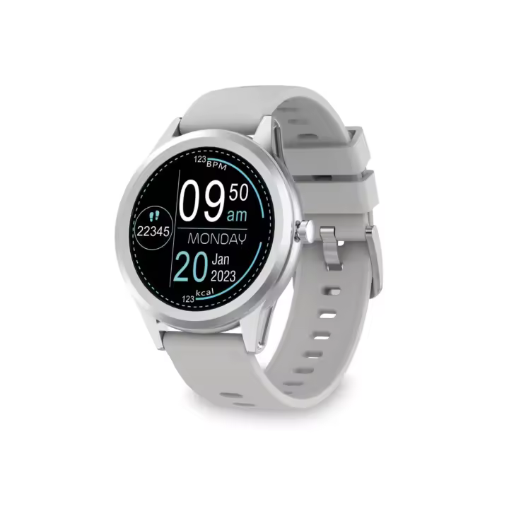 Smartwatch KSIX Globe, Pantalla 1,28" Multitáctil, 5 días, App, Monitoreo salud, Modo multideporte, Sumergible, plateado - 1