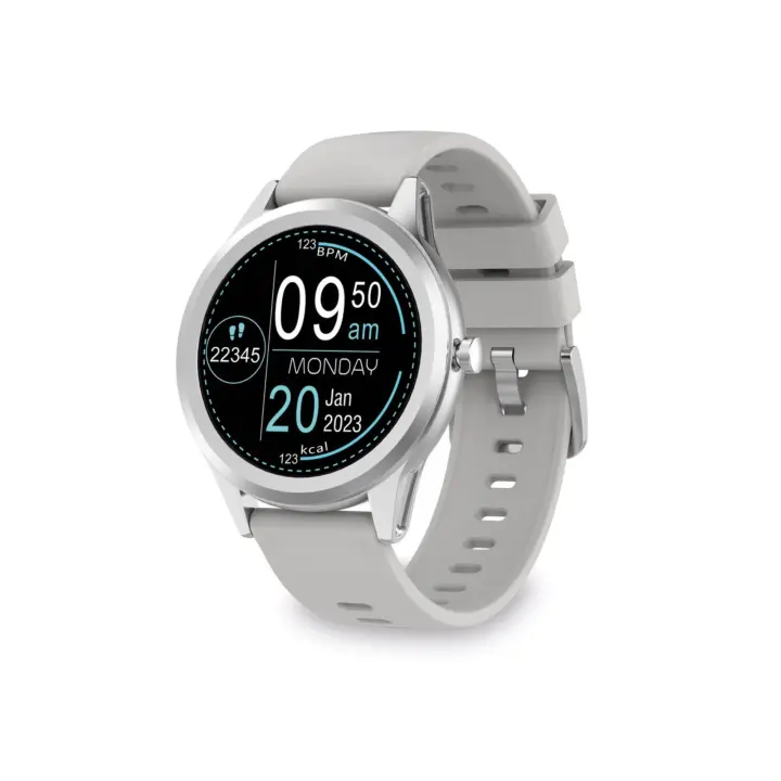 Smartwatch KSIX Globe, Pantalla 1,28" Multitáctil, 5 días, App, Monitoreo salud, Modo multideporte, Sumergible, plateado - 1