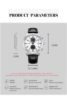 Reloj De Pulsera De Cuarzo Para Hombre SINOBI Estilo Casual Diseño Moda Cronógrafo Resistentes Al Agua Y Al Choque Con Correa De Cuero Relogio Masculino I-W-C - details 7