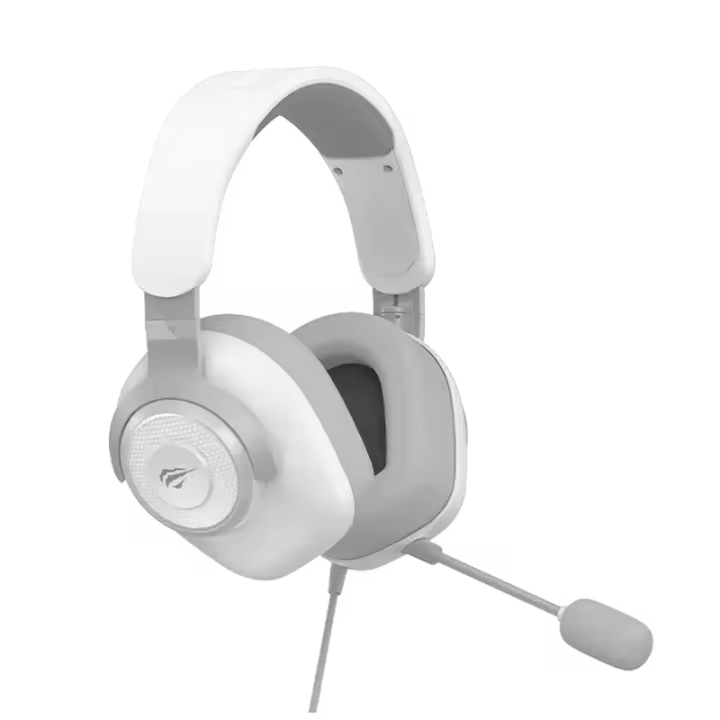 Auriculares Gaming HAVIT H2230U, sonido envolvente USB 7.1, altavoces de 50mm, audio de alta precisión, micrófono desmontable, diseño ergonómico, ideales para juegos FPS/MOBA, cómodos y ligeros, cable de 1.8m, color blanco/gris. - 1