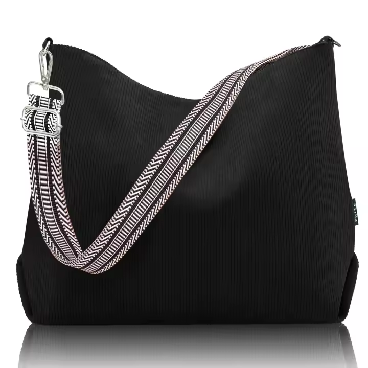La Bolsa de Asas DE LA Cremallera DE LA Pana de las mujeres, Bolso de hombro de la capacidad Grande, impermeable, convenient para el trabajo, Escuela, Viajes, Universidad - 1