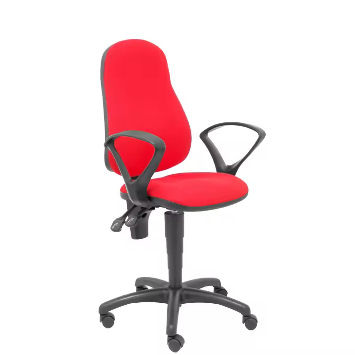Silla de Oficina Ergonómica Piqueras Y Crespo con Brazos Fijos y Tejido ARAN Rojo - 1
