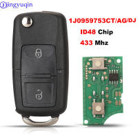 Llave De Coche Remota Jingyuqin Para VW Bora Golf Polo Passat Touran Seat Skoda 434MHz ID48 Chip Compatible Con Modelos 2000-2008 - details 0