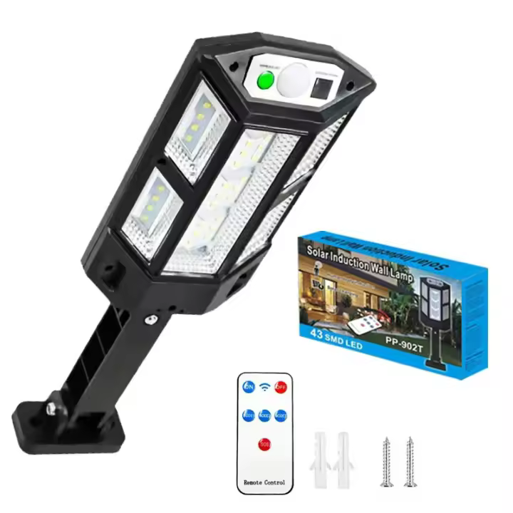 luz solar exterior，Luz de Pared LED Solar Ultra-Brillante con Sensor de Movimiento - 6500K, Batería Recargable, Incluye Control Remoto y Kit de Instalación - 1