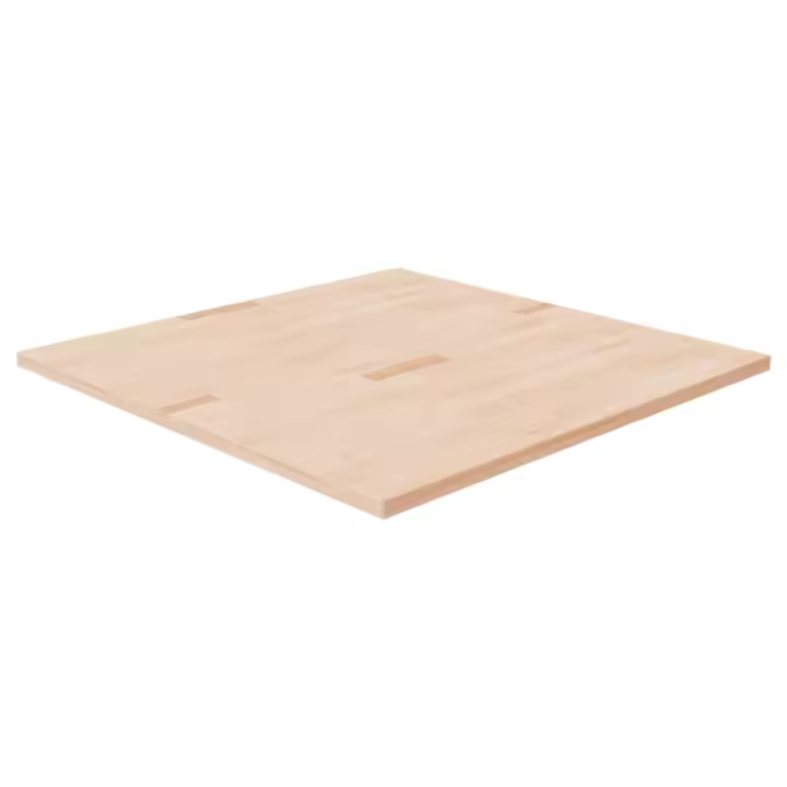 vidaXL Tablero de mesa cuadrada madera de roble sin tratar 90x90x2,5cm - 1