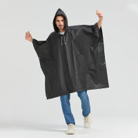 Chaqueta De Lluvia Unisex De Alta Calidad EVA Gruesa Impermeable Para Hombres Y Mujeres Negro Adecuada Para Ciclismo Y Camping - details 0