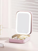 Bolsa De Maquillaje LED Con Espejo Para Mujeres Caja De Cosméticos Portátil Pequeña Con Luz Para Labiales Y Cepillos - details 1