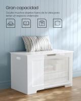 Baúl con tapa abatible, zapatero, caja para juguetes, multifunción, gran capacidad, tablero MDF, blanco, marrón - details 2