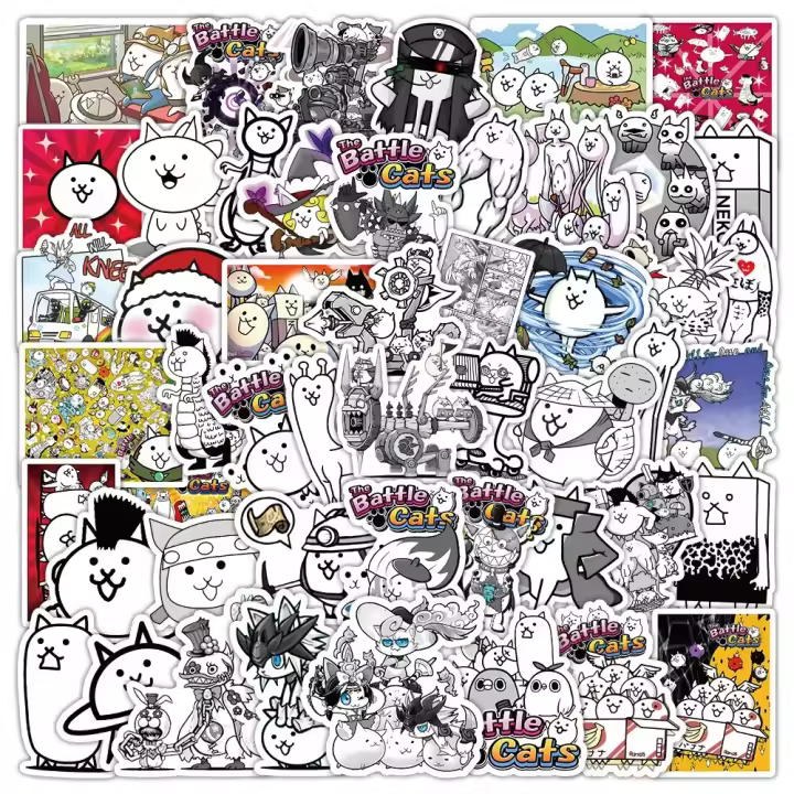 Pegatinas the Battle Cats 10/30/50PCS Dibujos Animados Divertidos Para Laptop Teléfono Guitarra Bicicleta Patineta Scrapbooking Decales PVC - 1