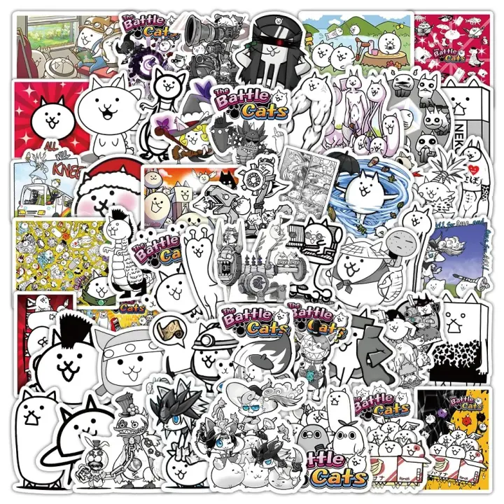 Pegatinas the Battle Cats 10/30/50PCS Dibujos Animados Divertidos Para Laptop Teléfono Guitarra Bicicleta Patineta Scrapbooking Decales PVC - 1