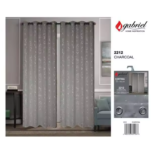 CORTINA OPACA DE 140X260CM CON 8 ANILLAS - 1