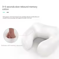 Almohada De Masaje Cervical Eléctrica U-Cuadrilátero Ajustable Con Calor Para Relajación Duradera De Algodón De Memoria - details 1