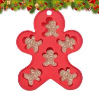 Molde de silicona para tartas de hombrecito de jengibre de Navidad, 6 cavidades, moldes para hornear de jengibre, moldes para dulces, moldes para jabón - details 0