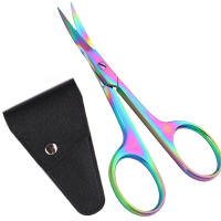 Tijeras De Barba Multifuncionales Pequeñas Para Cejas Uñas Y Cutícula Herramienta Cortante De Acero Inoxidable Colorida - details 0