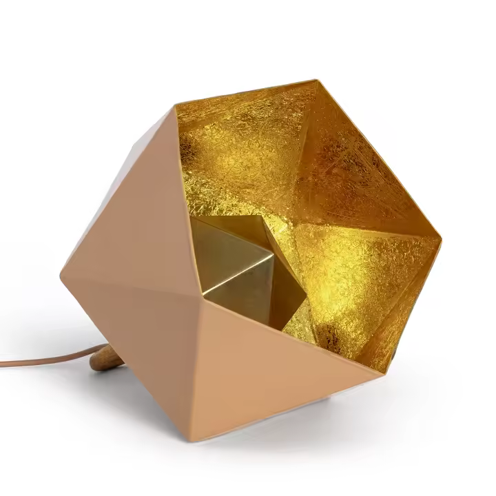 Ledkia Lámpara de Mesa Metal Gold Elia Beige - 1