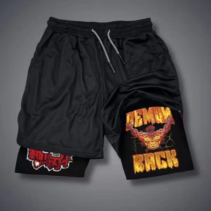 Shorts Deportivos De Verano Para Hombres Con Estampado De Dibujos Animados Y Bolsillos Doble Capa Secado Rápido Talla M-3XL Fitness Running - 1