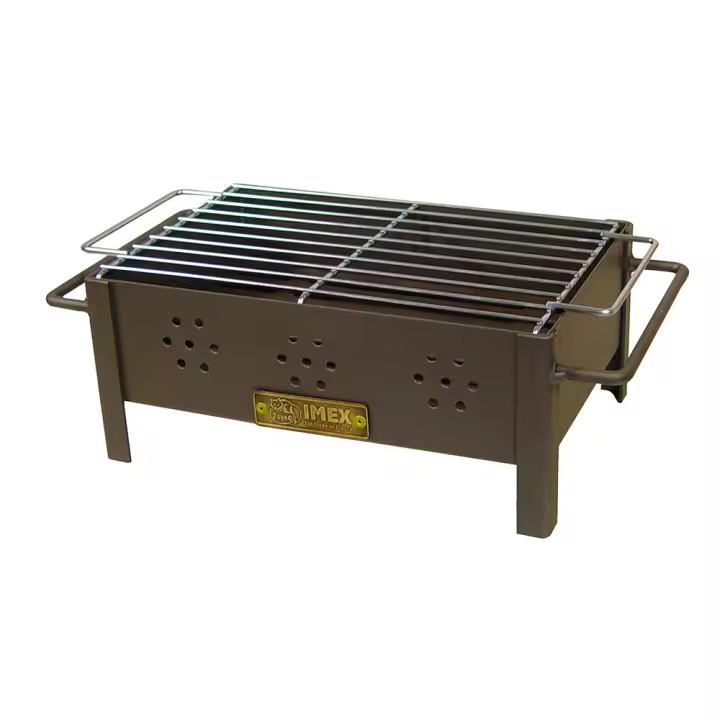 Barbacoa de sobremesa con parrilla cincada 31x21x14cm imex el zorro - 1