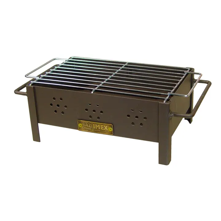 Barbacoa de sobremesa con parrilla cincada 31x21x14cm imex el zorro - 1