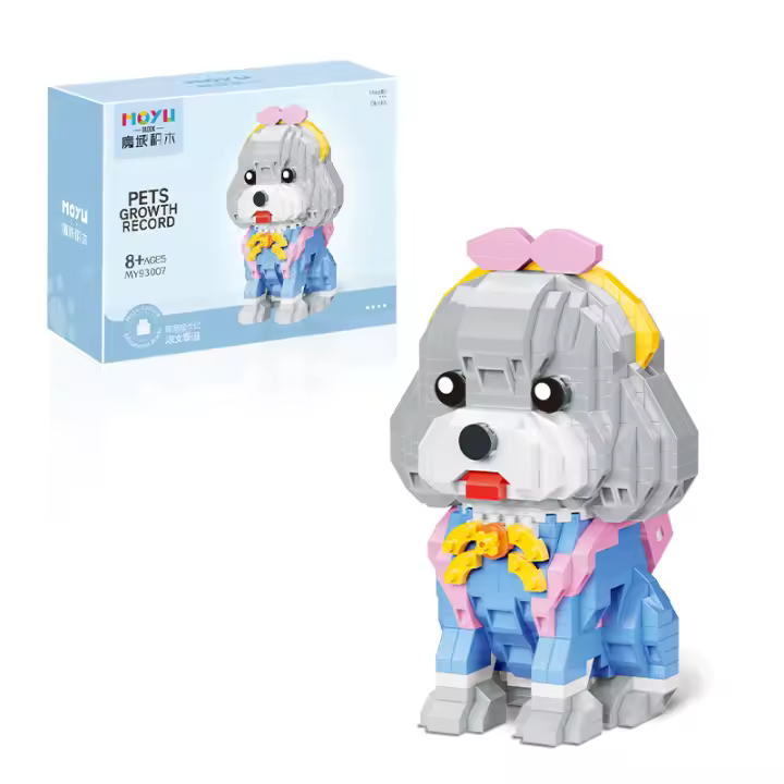 Kit De Bloques De Construcción Para Niños Con Modelos De Mascotas Lindas Como Shiba Inu Corgi Husky Y Gato Azul Decoración De Escritorio Juguete DIY Para Fiestas De Navidad Y Cumpleaños - 1