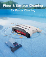 Kit de Maestro de Genkinno P2 Robot Pool Vacuum, Potencia de Succión de 2500GPH, Tiempo de Funcionamiento de 120 Minutos, con Gran Capacidad de Cesta, App OTA y Control Remoto, Tecnología AdaptiveSuc, para Hasta 100㎡/1000 pies cuadrados, Gris - Enchufe - details 12