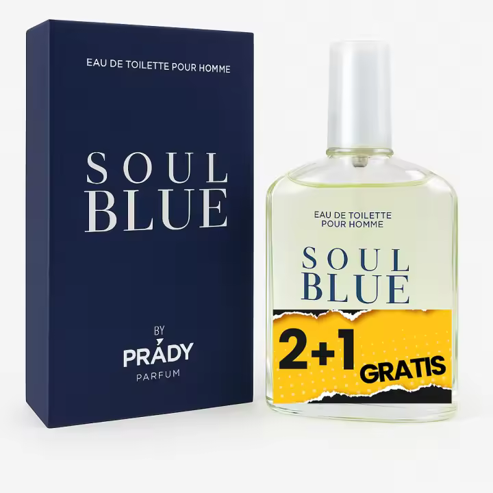 3 UNIDADES (2+1 Gratis) SOUL BLUE Eau de Toilette para Hombre 100ml Prady Fragancia inspirada en otros perfumes Pour Homme Colonia - 1