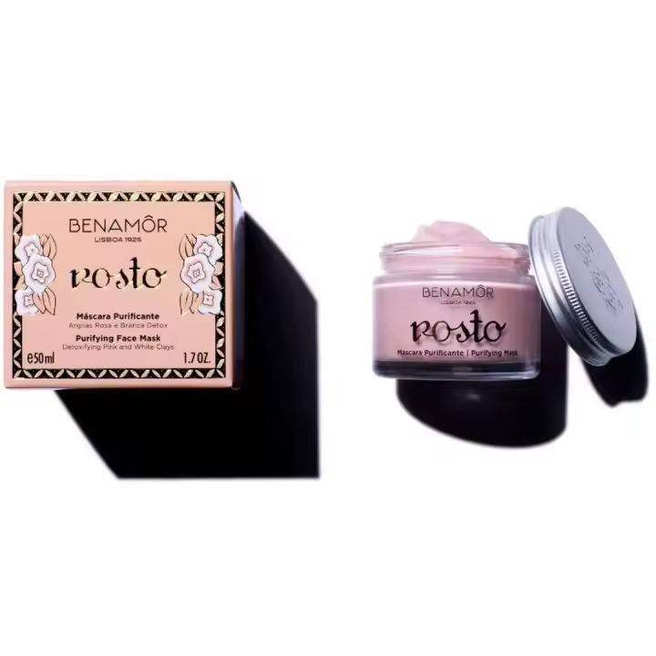 Benamor Rosto Mascara Purificante 50ml Arcilla roja y blanca detox. Purifying Face Mask Detoxifying Pink and white Clays - 1