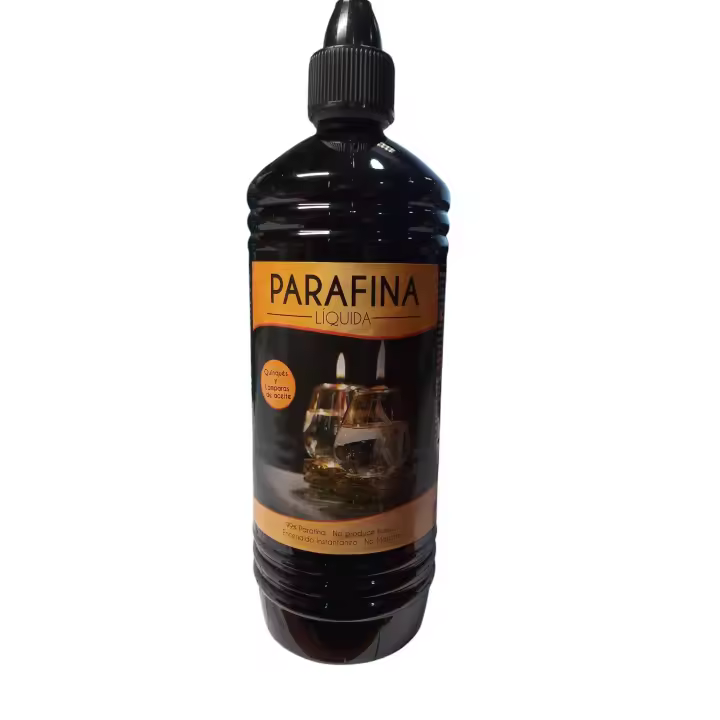 PARAFINA LIQUIDA LUMAR 1 LITRO QUINQUES Y ANTORCHAS. La parafina líquida es un derivado del petróleo que se utiliza comúnmente como combustible para quinqués y antorchas. - 1