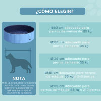 PawHut Piscina Plegable para Perros Ø100x30 cm Bañera para Mascotas Gatos de PVC Antideslizante Resistente al Desgaste Adecuado para Interior y Exterior Azul - details 3