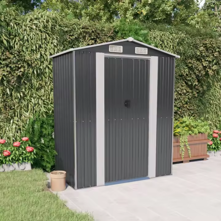 vidaXL Cobertizo de jardín acero galvanizado antracita 192x108x223 cm - 1